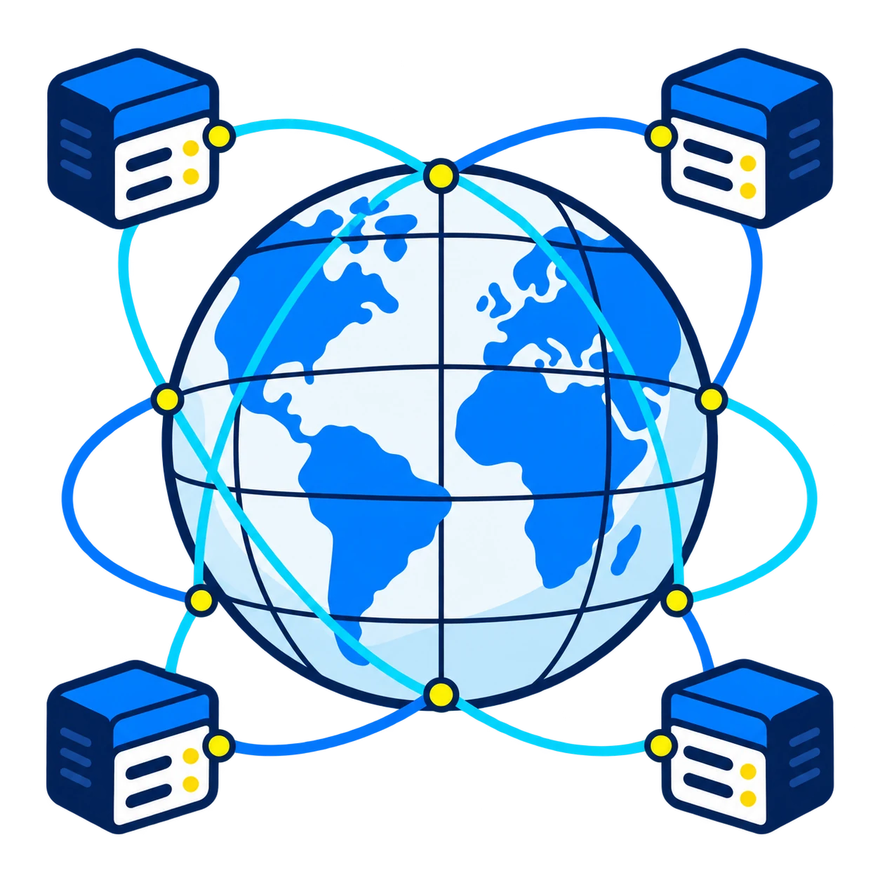 Распределённые DNS-узлы, объединённые в сеть